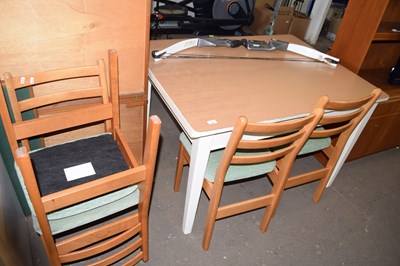 Lot 816 - Rectangular dining table and four dining chairs
