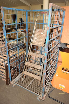 Lot 839 - A stepladder together with a metal commercial...