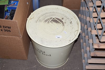 Lot 843 - A steel wild bird feed bin