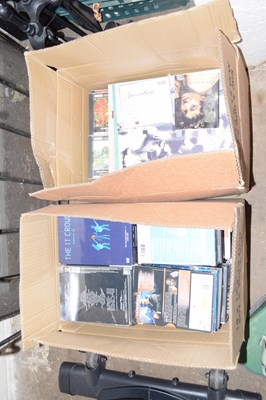 Lot 870 - Two boxes of assorted CD's, DVD's, records etc