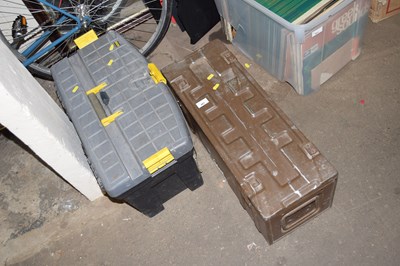 Lot 887 - Military ammo tin together with large tool box