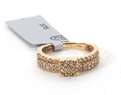 Lot 162 - A 9ct diamond ring, pave set with round...