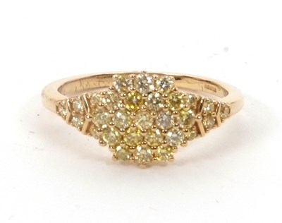 Lot 160 - A 9ct yellow diamond ring, set throughout with...