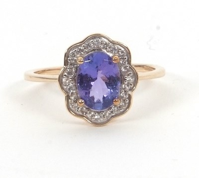 Lot 181 - A 9ct tanzanite and white sapphire ring, the...
