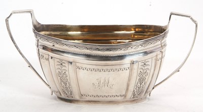 Lot 180 - A George III silver twin handled sugar bowl of...