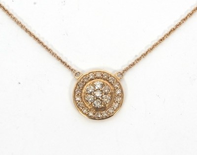 Lot 182 - A 9ct Argyle champagne diamond pendant, the...