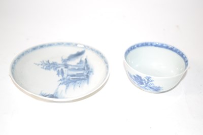 Lot 319 - A Nanking Cargo tea bowl saucer with blue and...