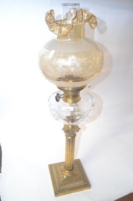 Lot 265 - Further Victorian oil lamp with glass shade...