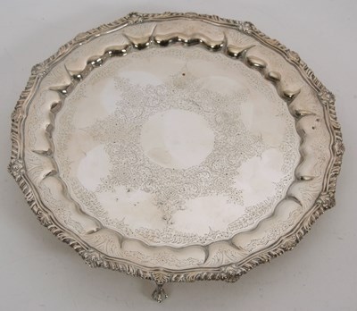 Lot 66 - A late Victorian silver salver of shaped...