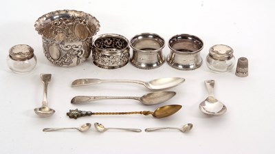 Lot 82 - Mixed Lot: A late Victorian silver embossed...