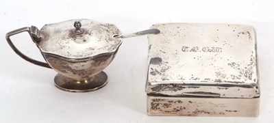 Lot 85 - An Art Deco silver mustard pot and liner,...