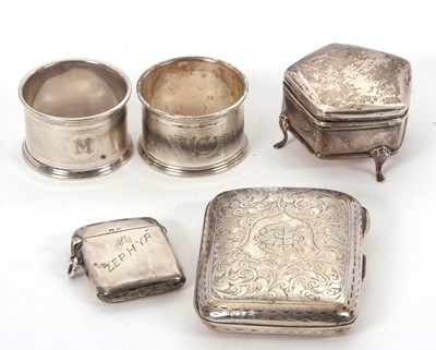 Lot 100 - Mixed Lot: Late Victorian silver cigarette...