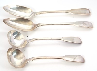 Lot 101 - Mixed Lot: Two Georgian fiddle pattern serving...