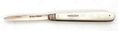 Lot 129 - A late Victorian silver folding bladed fruit...