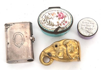 Lot 152 - Mixed Lot: Late 18th Century enamel patch box...