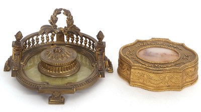 Lot 163 - Mixed Lot: An antique gilt metal jewel box,...