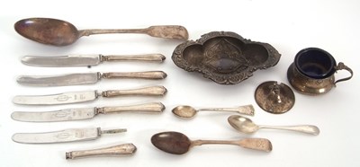 Lot 166 - Mixed Lot:  A William IV silver fiddle pattern...