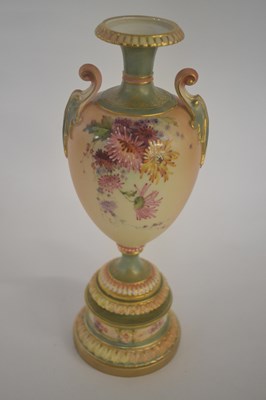 Lot 355 - A Royal Worcester blush ground vase with...