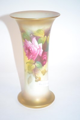 Lot 384 - A Royal Worcester vase of trumpet shape...