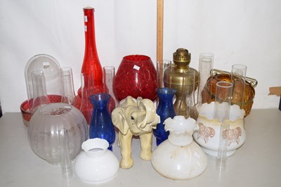 Lot 14 - A collection of various glass light shades,...