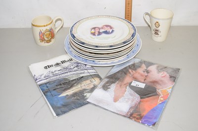 Lot 21 - Range of various royal commemorative ceramics,...