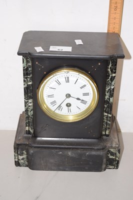 Lot 62 - Black slate cased mantel clock
