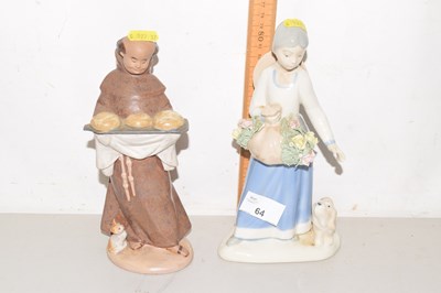 Lot 64 - A Lladro figure of a monk together with one other