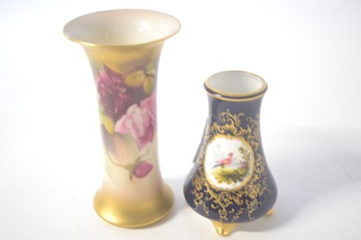 Lot 393 - A Royal Worcester vase of trumpet form shape...