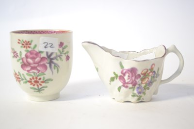 Lot 394 - A Worcester cup, circa 1780 together with...