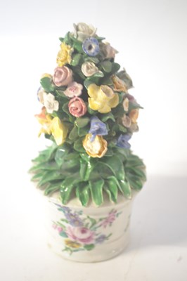 Lot 407 - A Bow porcelain vase of flowers, the base also...