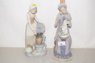 Lot 84 - A Lladro figure of a seamstress together with...