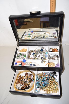 Lot 106 - Black case of costume jewellery