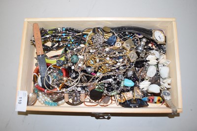 Lot 110 - Box of assorted costume jewellery