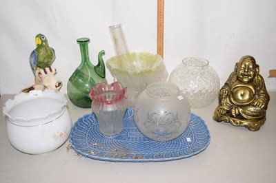 Lot 136 - Mixed Lot: Various glass lamp shades, a modern...