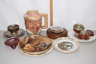 Lot 137 - Various decorated plates, character jug etc