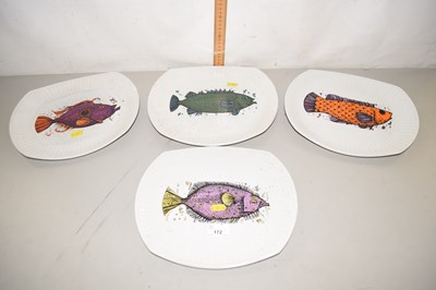 Lot 172 - Washington Pottery Aquarius fish plates