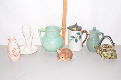 Lot 176 - Mixed Lot: Various decorated jugs, Parian ware...