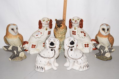 Lot 194 - Mixed Lot: Staffordshire Spaniel models and...