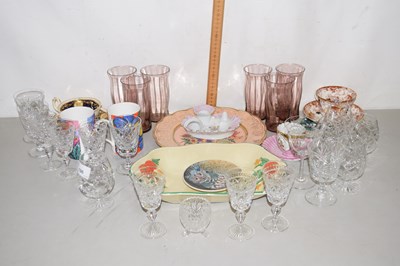 Lot 196 - Mixed Lot: Various decorated plates, glasses...