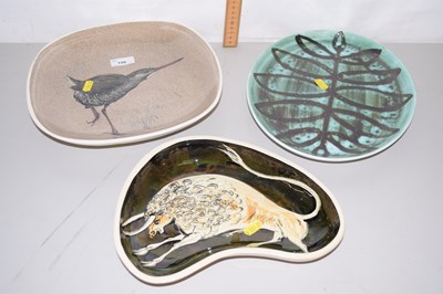 Lot 198 - A Rye Pottery dish together with two Bass...