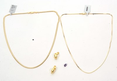 Lot 166 - Two 18" gold plated silver necklaces, together...