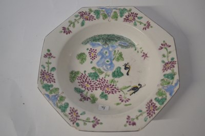 Lot 426 - A Bow porcelain octagonal bowl with polychrome...