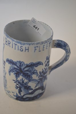 Lot 441 - A Delft tankard entitled Success to the...