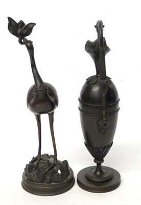 Lot 325 - A bronze ewer with classical style decoration...
