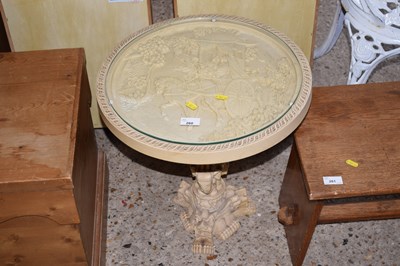 Lot 260 - An Oriental resin pedestal table decorated...