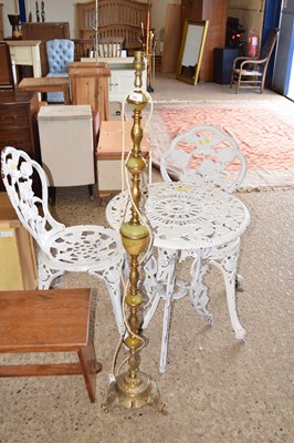 Lot 262 - A brass and stone standard lamp