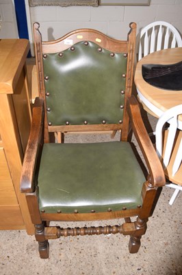 Lot 268 - An early 20th Century oak carver chair