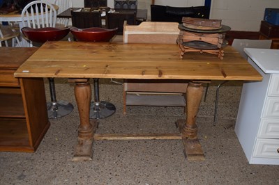 Lot 290 - 20th Century pine refectory type dining table