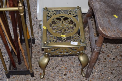 Lot 311 - 19th Century brass trivet with Masonic detailing