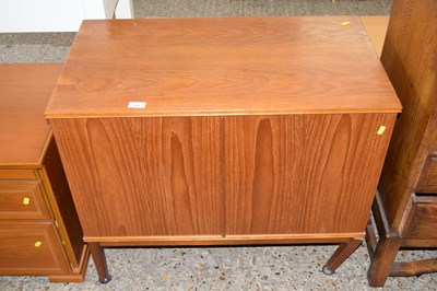 Lot 315 - A retro teak hi-fi and record cabinet